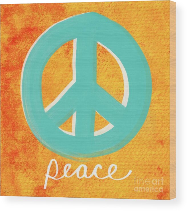 Peace Wood Print featuring the painting Peace by Linda Woods