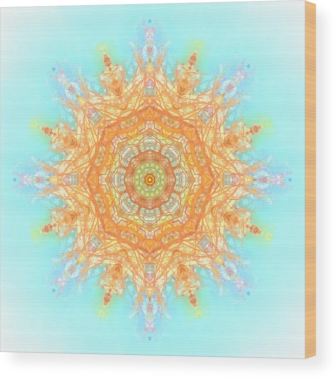 Mandala Wood Print featuring the digital art Peaceful Mandala by Beth Venner