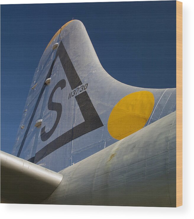 Consolidated-vultee Wood Print featuring the photograph Peacemaker Bomber Tail Section Detail by Carol Leigh
