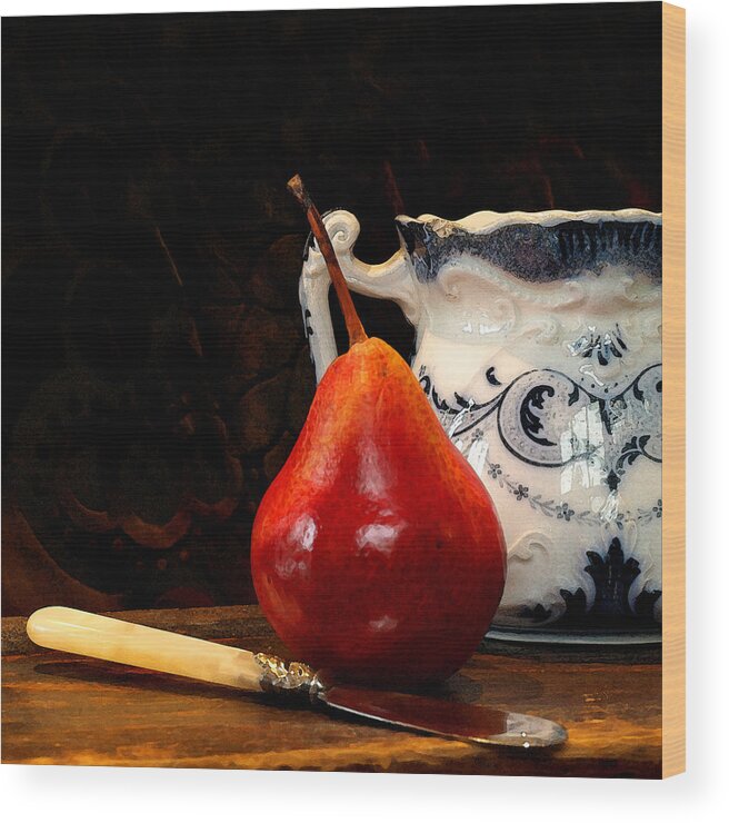 Pear Wood Print featuring the photograph Pear Pitcher Knife by Karen Lynch