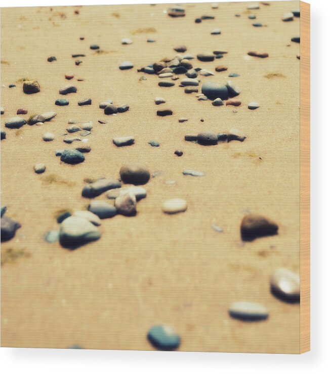 Nautical Wood Print featuring the photograph Pebbles on the Beach by Michelle Calkins