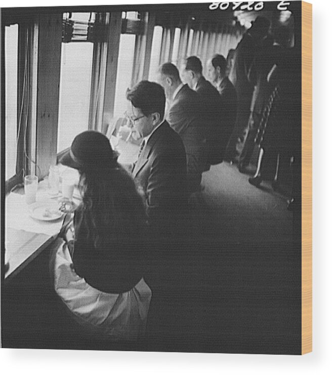 Metronorth Wood Print featuring the photograph People Having Breakfast While Commuting by Marc Landas