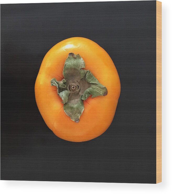 Persimmon Wood Print featuring the photograph Persimmon by Julie Gebhardt