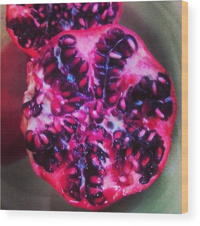  Wood Print featuring the photograph Pomegranate by Genevieve Esson
