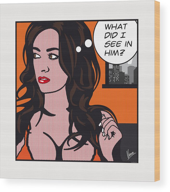 Porn Wood Print featuring the digital art Pop Art Porn Stars - Taylor Vixen by Chungkong Art