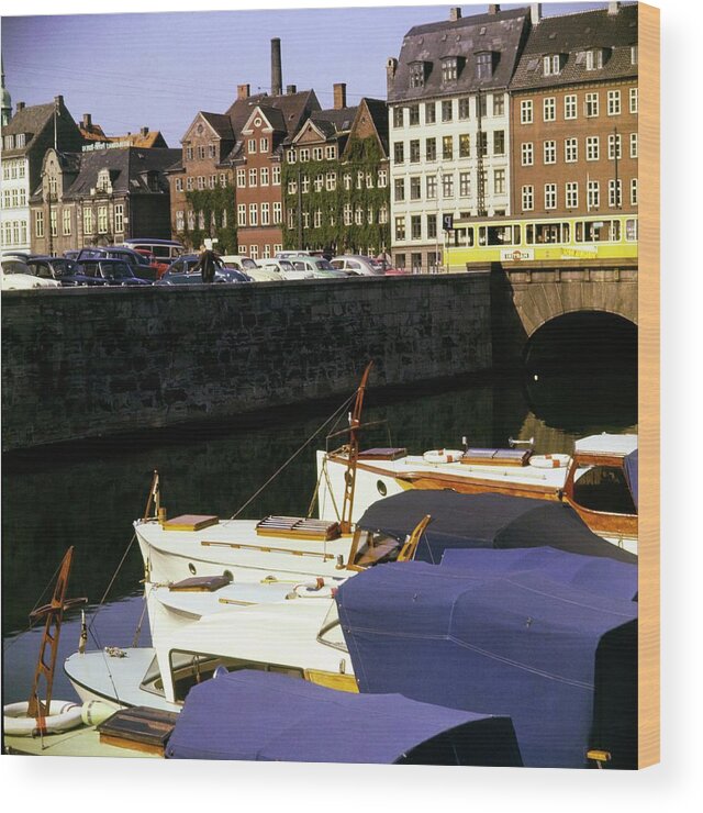 Landscape Wood Print featuring the photograph Port In Copenhagen by Horst P. Horst