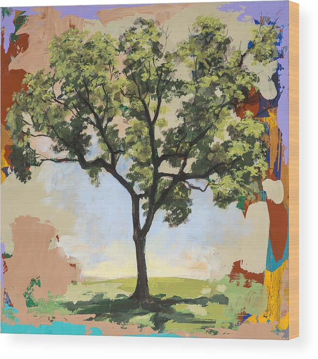 Tree Wood Print featuring the painting Portrait #2 by David Palmer