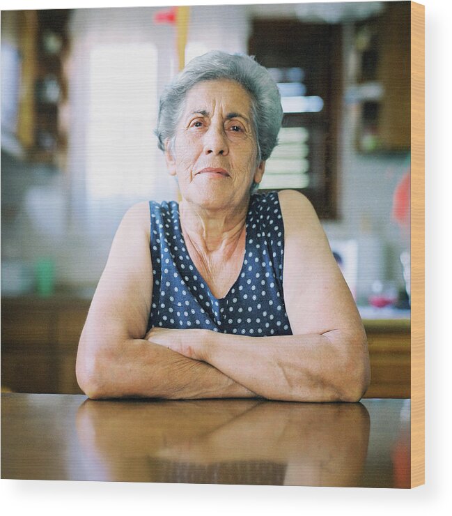 People Wood Print featuring the photograph Portrait Of A Senior Woman by Thanasis Zovoilis