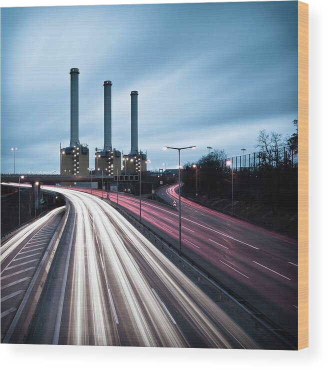 Berlin Wood Print featuring the photograph Power House by Markus Biemüller