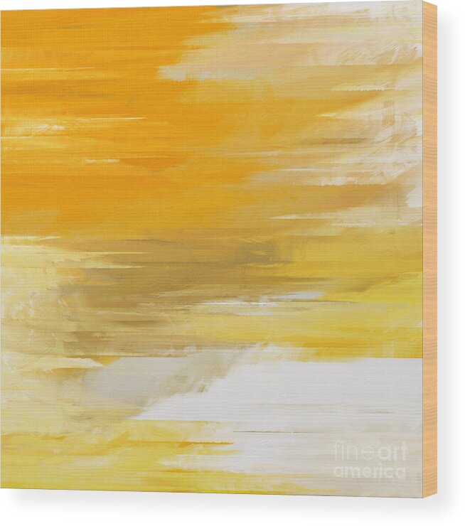 Abstract Wood Print featuring the digital art Precious Metals Abstract by Andee Design