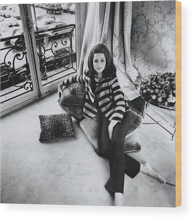Fashion Wood Print featuring the photograph Princess Ira Furstenberg Wearing Ungaro by Henry Clarke