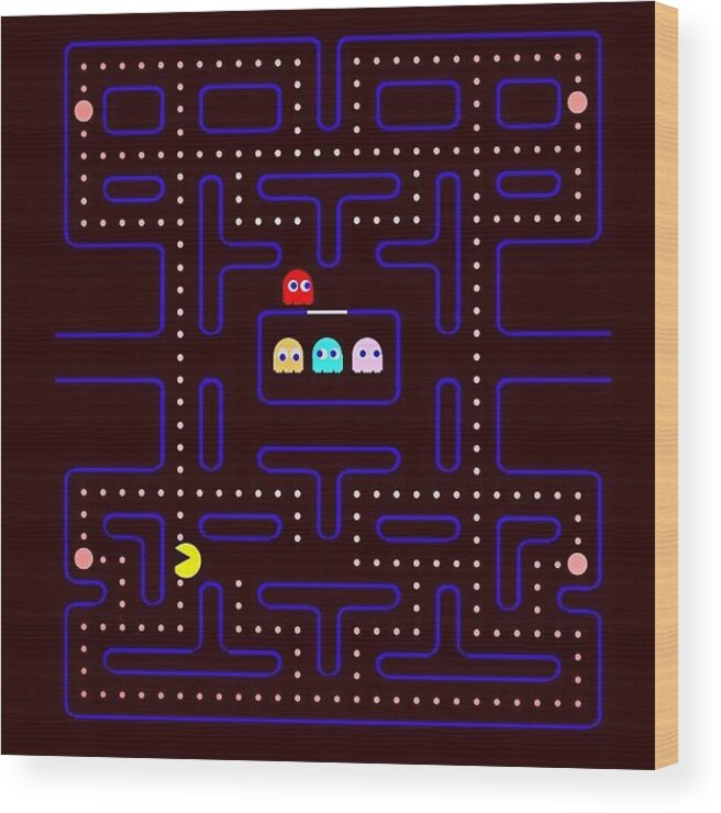 Css3 Wood Print featuring the photograph #purecss #pacman Check It Out At by Katie Ball