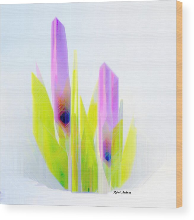 Purple Wood Print featuring the digital art Purple Abstract by Rafael Salazar