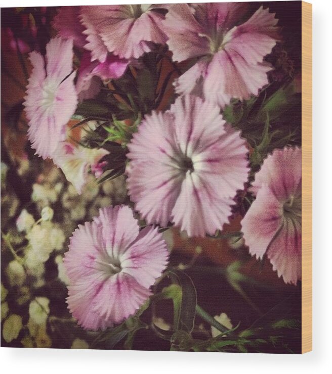 Style Wood Print featuring the photograph #purple #flowers #ihavenoclue #pretty by Amber Campanaro