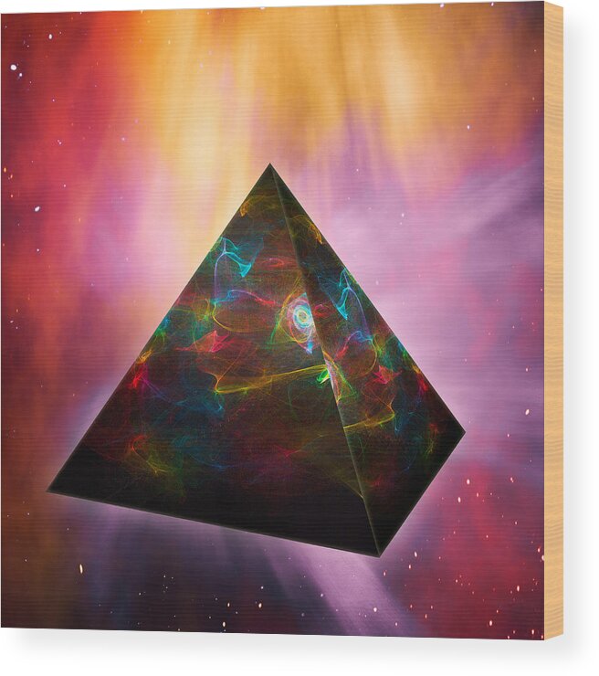 Pyramid Wood Print featuring the digital art Pyramid of Souls by Rick Wicker