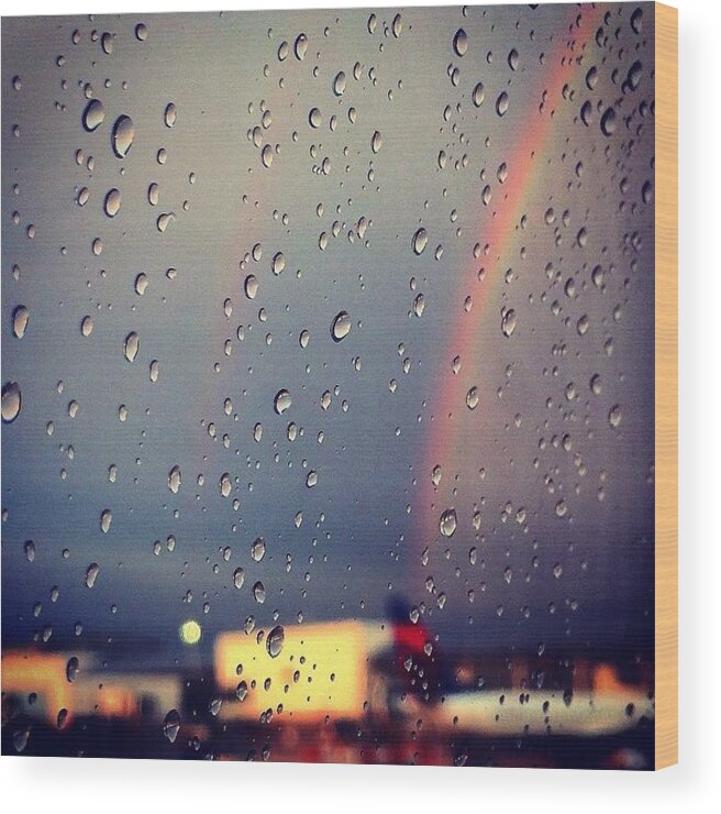 Humid Wood Print featuring the photograph #rainbow #doublerainbow #rain by Steven Shewach