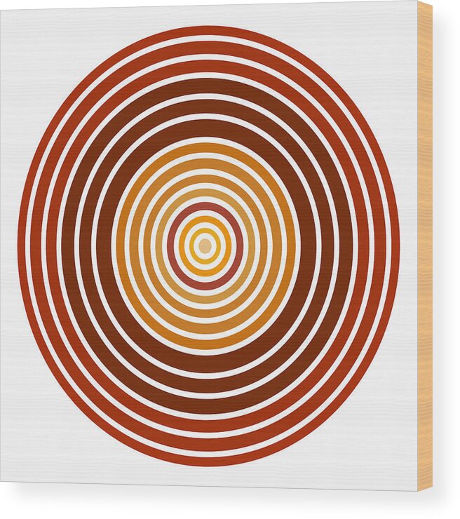 Red Wood Print featuring the painting Red Abstract Circle by Frank Tschakert