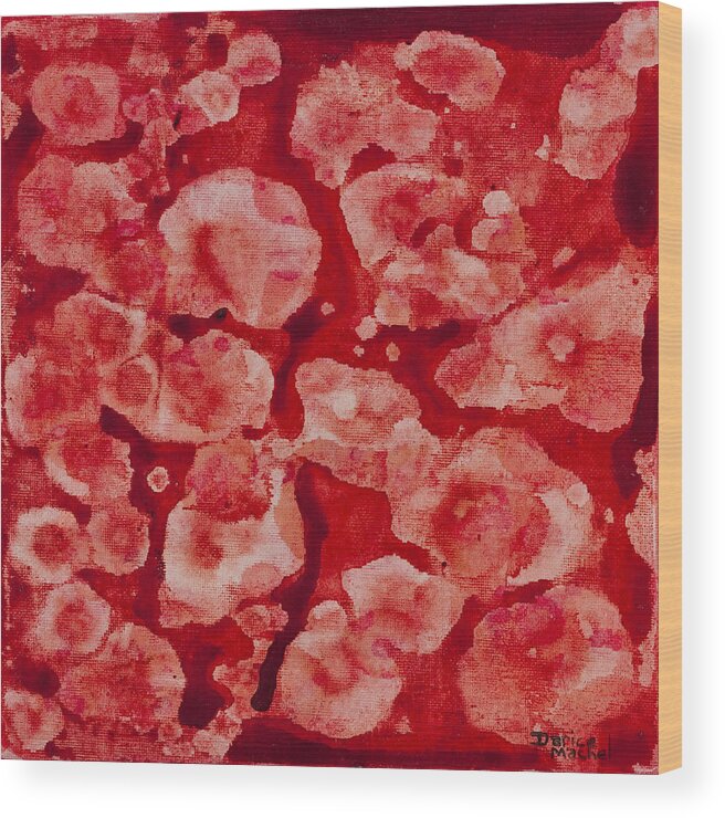 Abstract Wood Print featuring the painting Red and White by Darice Machel McGuire
