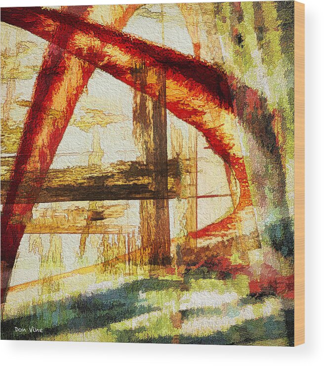 Abstract Wood Print featuring the photograph Red Arches by Don Vine