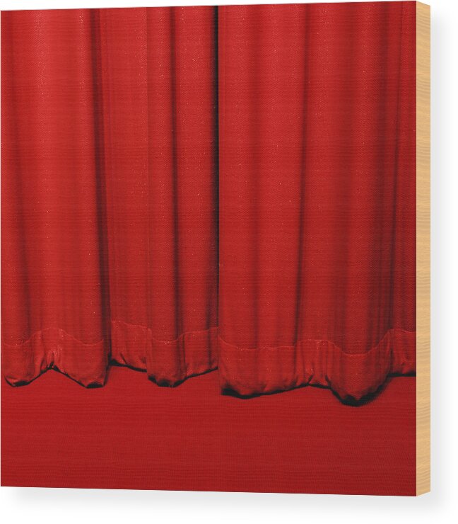 Close-up Wood Print featuring the photograph Red curtain by Michael Edwards