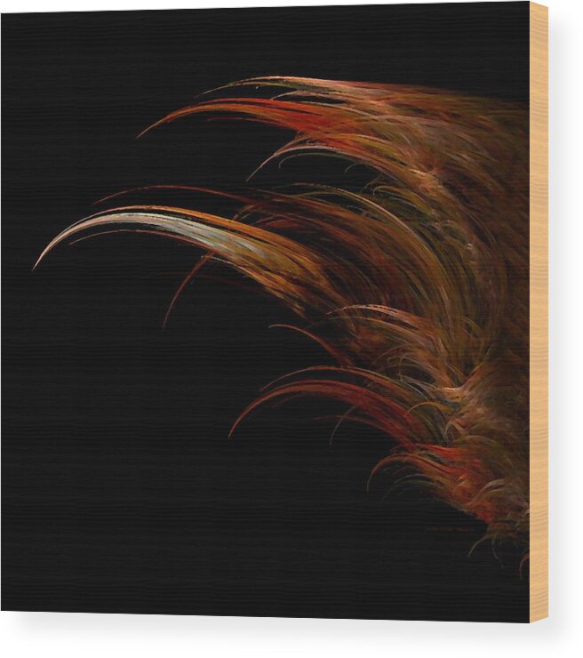 Smudgeart Wood Print featuring the digital art Red-Headed Angel Wing by Madeline Allen - SmudgeArt