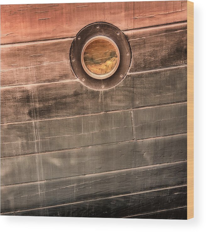 Window Wood Print featuring the photograph Reflection in Nautical Window by Gary Slawsky