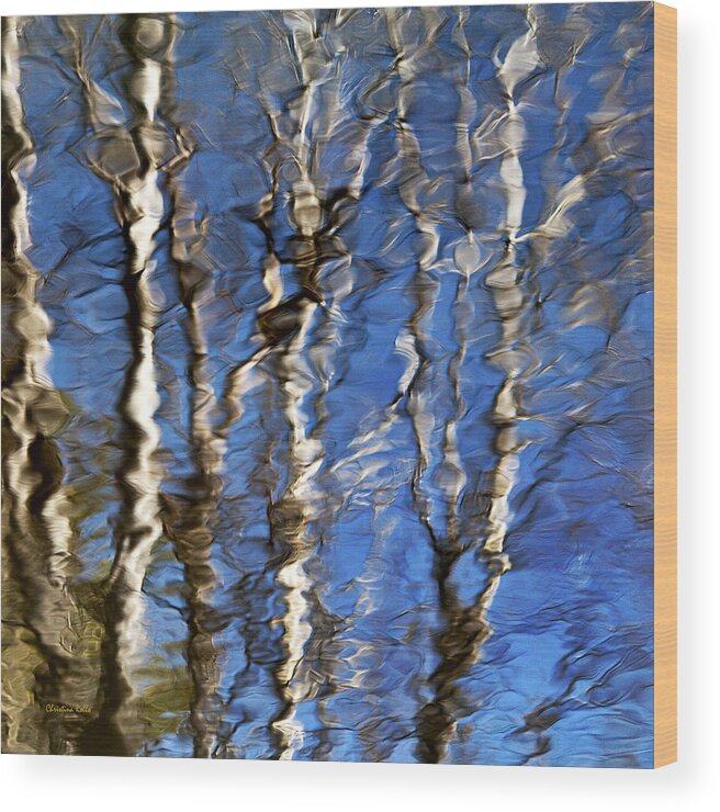 Water Reflection Wood Print featuring the photograph Water Reflection Aspen Trees by Christina Rollo