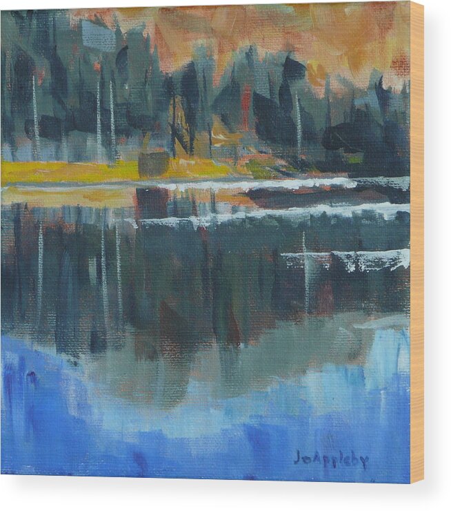 Reflections Wood Print featuring the painting Reflections by Jo Appleby