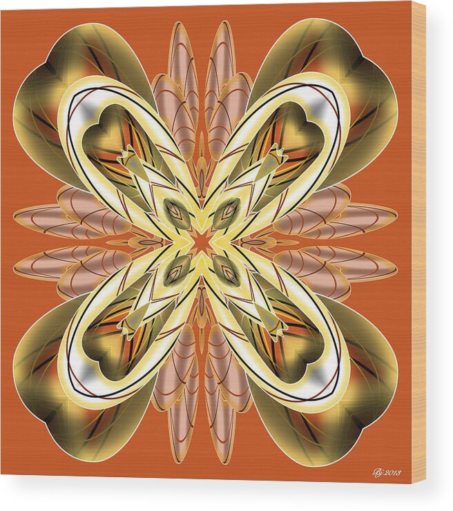 Abstract Wood Print featuring the digital art Resist the Flow 12 by Brian Johnson