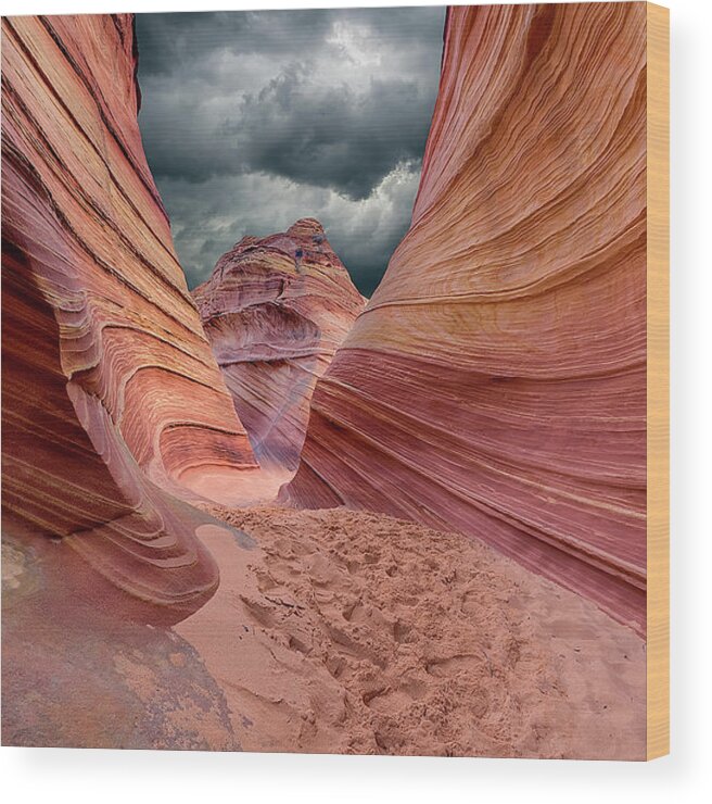 Coyotes Buttes North Wood Print featuring the photograph Riders On The Storm by Danilo Cesar Faria
