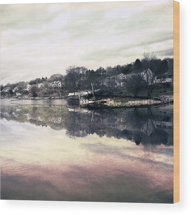 River Wood Print featuring the photograph River Reflections Merrimack River by Ann Tracy