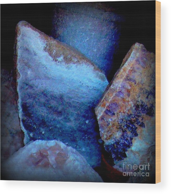  Wood Print featuring the photograph Rock and Gemstone Abstract by Renee Trenholm
