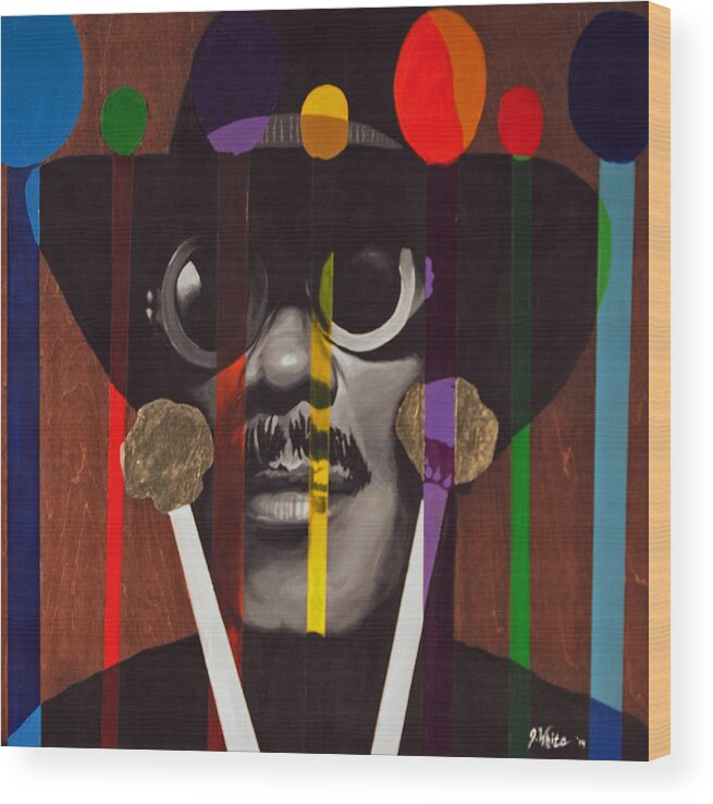 Roy Ayers Wood Print featuring the painting Roy Ayers by Jerome White