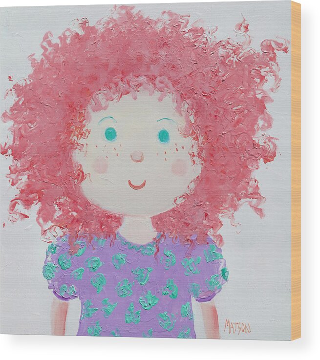 Rag Doll Wood Print featuring the painting Ruby by Jan Matson