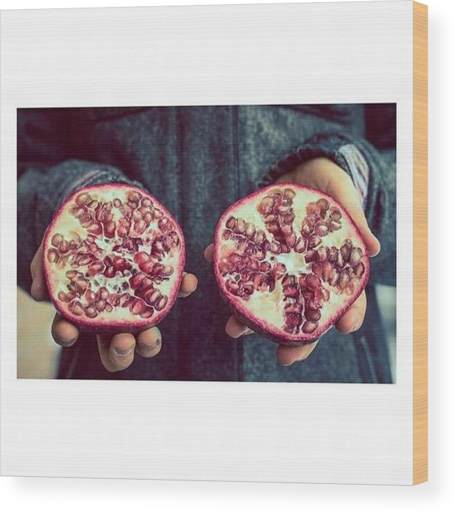 Nature Wood Print featuring the photograph ・s C A R L E T・
#fruit #vegan #raw by Isabelle Gadbois