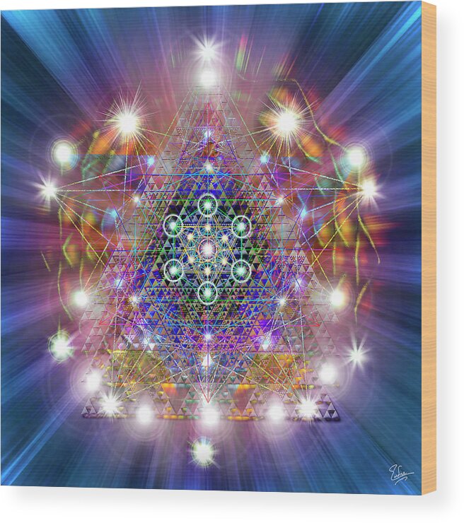 Endre Wood Print featuring the digital art Sacred Geometry 38 by Endre Balogh