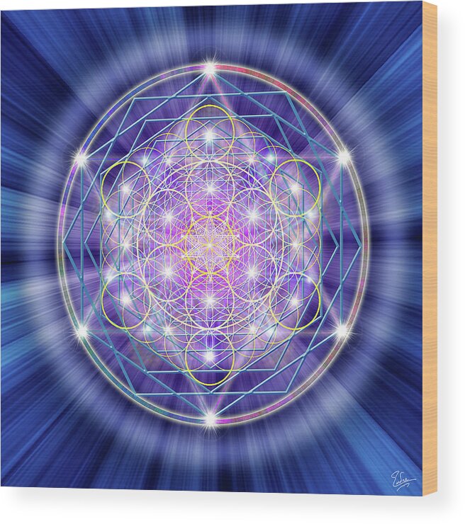 Endre Wood Print featuring the digital art Sacred Geometry 46 by Endre Balogh