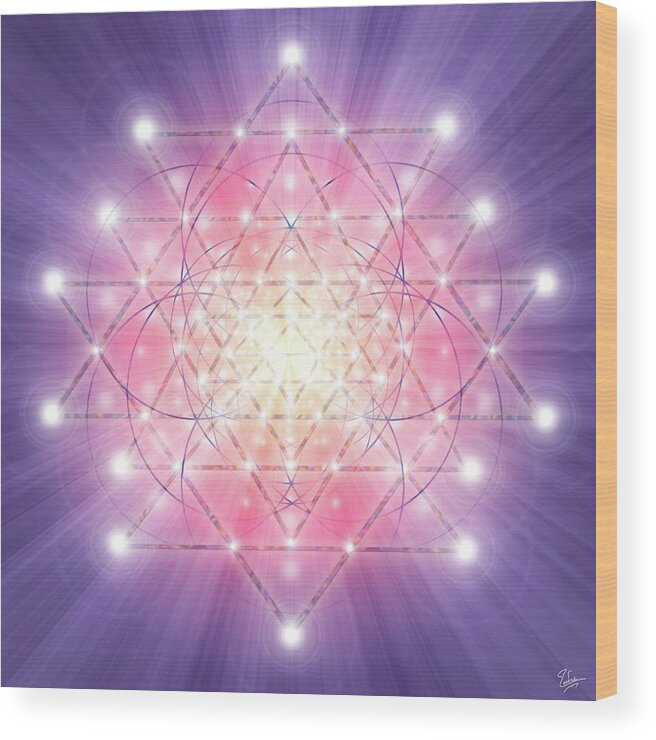 Endre Wood Print featuring the digital art Sacred Geometry 92 by Endre Balogh