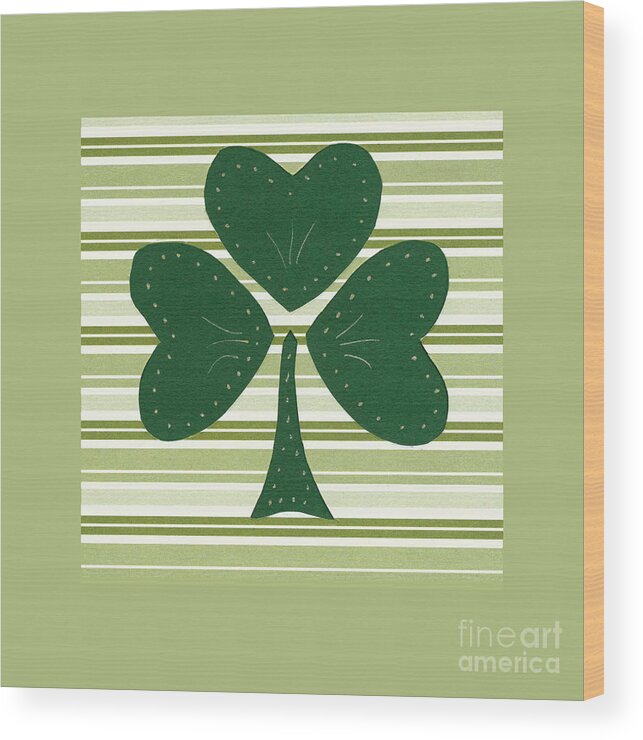 Shamrocks Wood Print featuring the mixed media Saint Patricks Day Collage number 15 by Ellen Miffitt