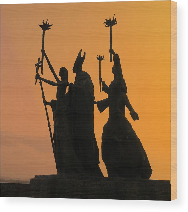 Richard Reeve Wood Print featuring the photograph San Juan - La Rogativa Sunset by Richard Reeve