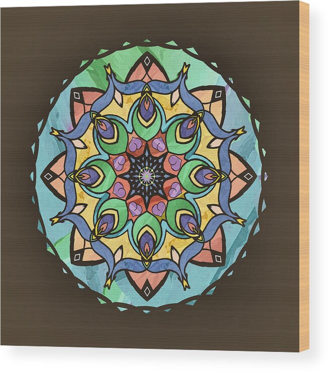 Mandala Wood Print featuring the digital art Sand and Silk Mandala by Deborah Smith
