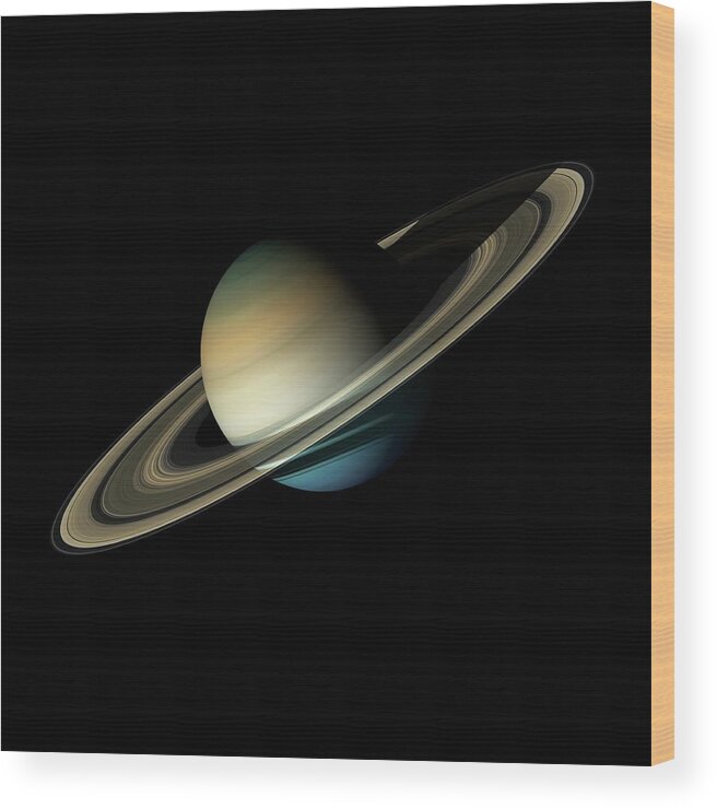 Saturn Wood Print featuring the photograph Saturn by Carlos Clarivan
