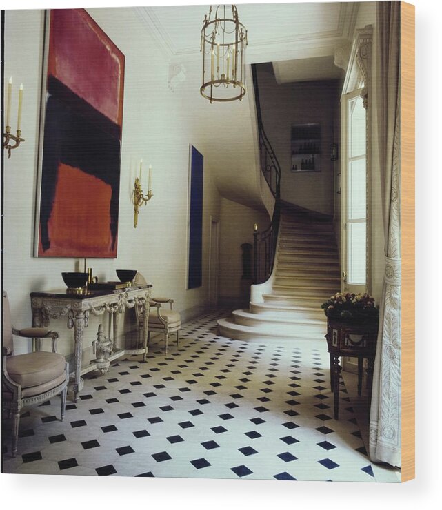 1970s Style Wood Print featuring the photograph Schlumberger's Entrance Hall by Horst P. Horst