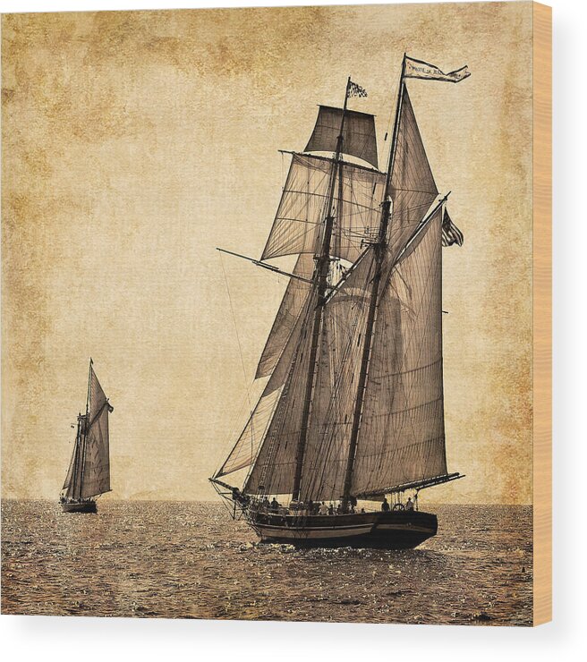 Schooners Wood Print featuring the photograph Schooner Race by Fred LeBlanc