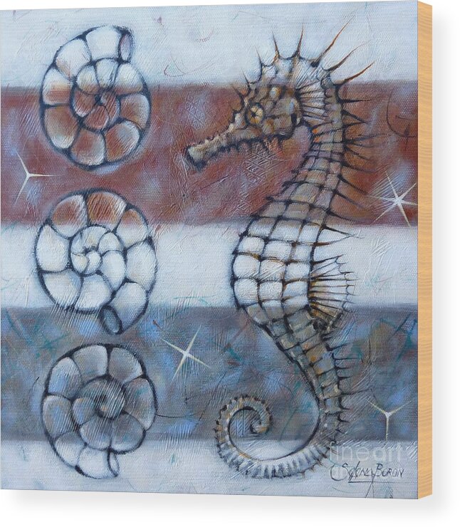 Sea Wood Print featuring the painting Sea Dragon 280210 by Selena Boron