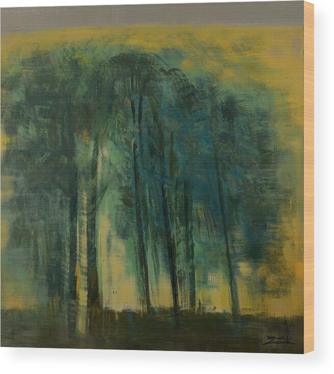 Landscape.landscape.landscape.landscape Seris Wood Print featuring the painting season No.2 by Zheng Li