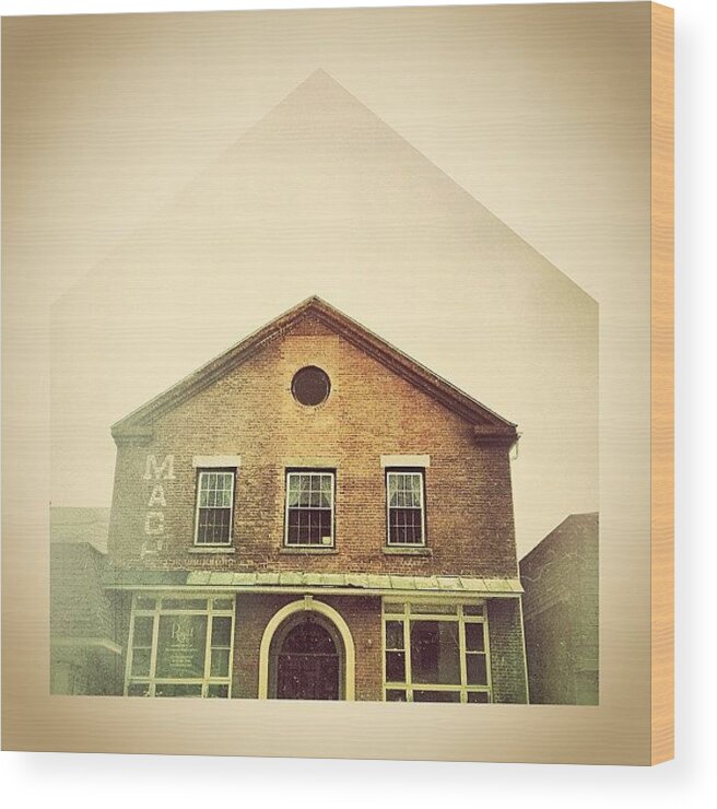 Building Wood Print featuring the photograph Shapes #building #architecture #letters by Red Jersey