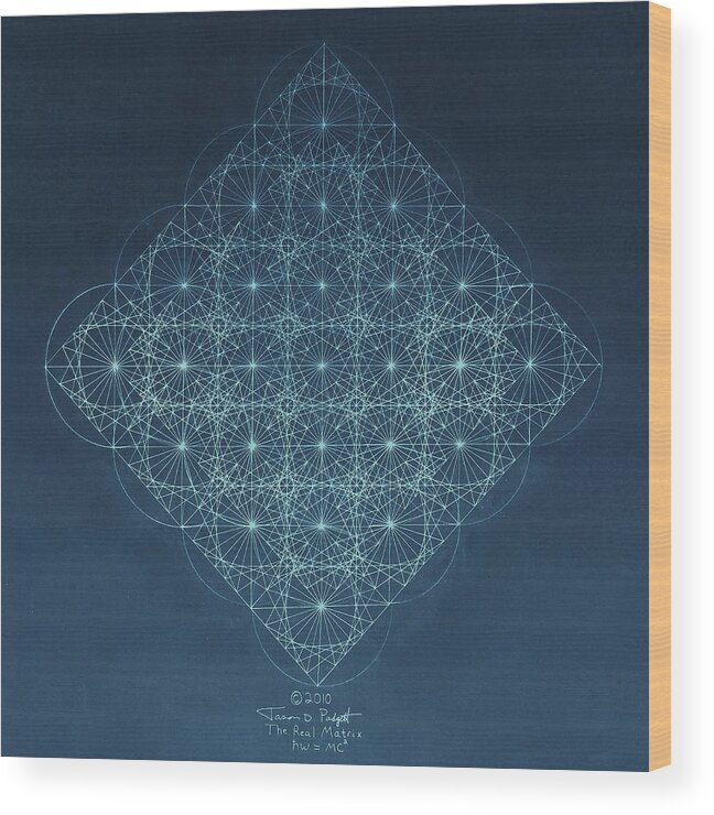 Fractal Wood Print featuring the drawing Sine Cosine and Tangent Waves by Jason Padgett