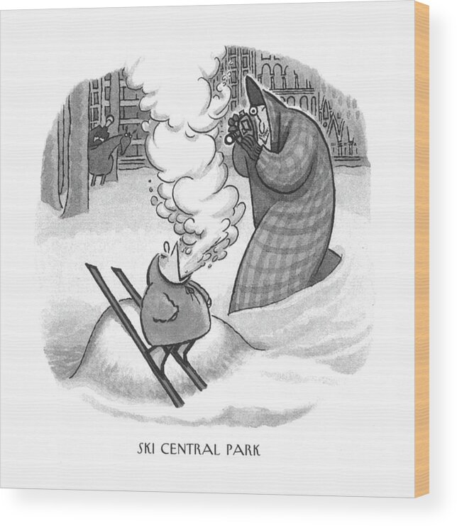 118933 Aro Arnold Roth Ski Central Park

 (people In New York City Doing Various Things During The Winter.) Blizzard Boy City Cold ?sh Food Foods Fresh Ice Manhattan Neighborhoods New Nyc Regional Scouts Seasonal Seasons Shop Shopping Ski Skier Skiing Snow Snowfall Snowing Snowstorm Sports Urban Winter York Wood Print featuring the drawing Ski Central Park by Arnold Roth