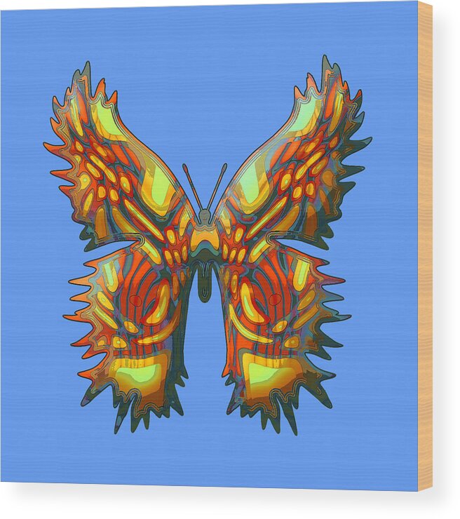 Butterflies Wood Print featuring the digital art Skyfly Butterfly by Deborah Runham